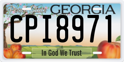 GA license plate CPI8971