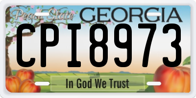 GA license plate CPI8973