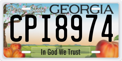 GA license plate CPI8974