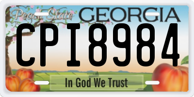 GA license plate CPI8984