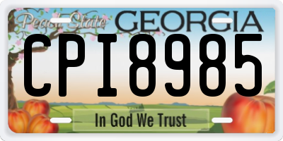 GA license plate CPI8985