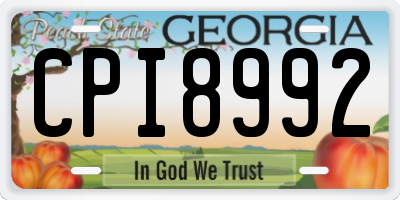 GA license plate CPI8992