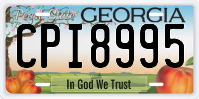 GA license plate CPI8995
