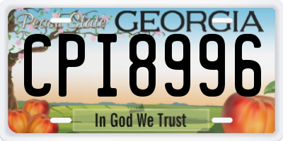 GA license plate CPI8996