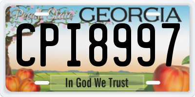 GA license plate CPI8997