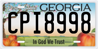 GA license plate CPI8998