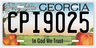 GA license plate CPI9025