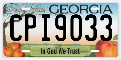 GA license plate CPI9033