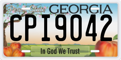 GA license plate CPI9042