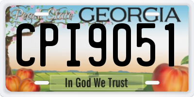 GA license plate CPI9051