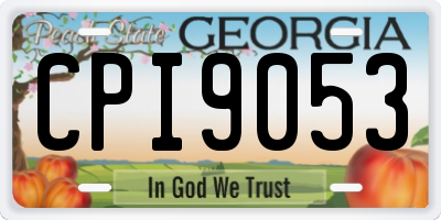 GA license plate CPI9053
