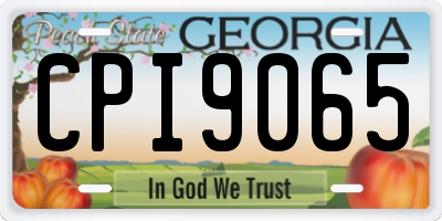 GA license plate CPI9065