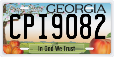 GA license plate CPI9082