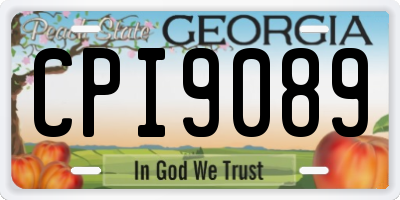 GA license plate CPI9089