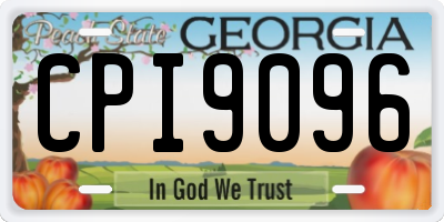 GA license plate CPI9096