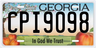 GA license plate CPI9098