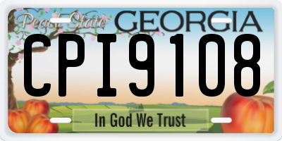 GA license plate CPI9108