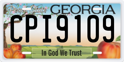 GA license plate CPI9109