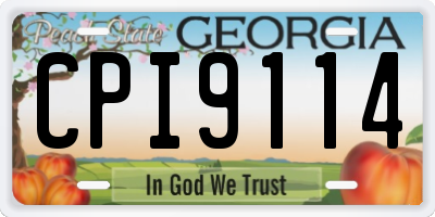 GA license plate CPI9114