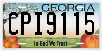GA license plate CPI9115