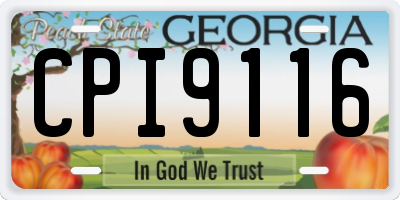 GA license plate CPI9116