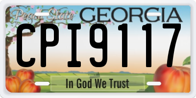 GA license plate CPI9117