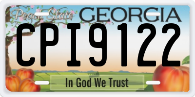 GA license plate CPI9122