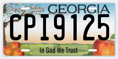 GA license plate CPI9125