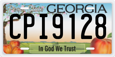 GA license plate CPI9128