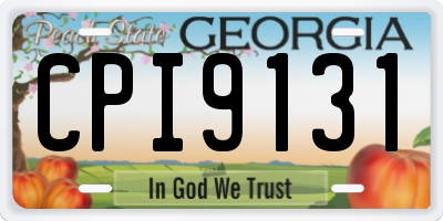 GA license plate CPI9131