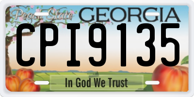 GA license plate CPI9135