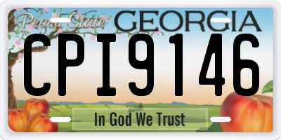 GA license plate CPI9146