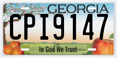 GA license plate CPI9147