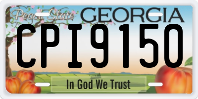 GA license plate CPI9150