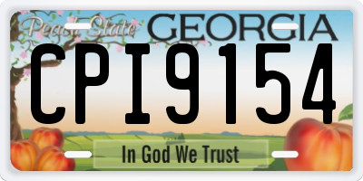 GA license plate CPI9154