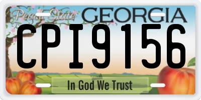 GA license plate CPI9156