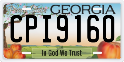 GA license plate CPI9160