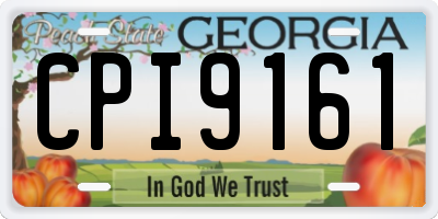 GA license plate CPI9161