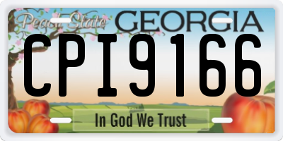 GA license plate CPI9166