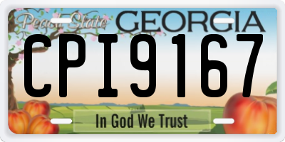 GA license plate CPI9167