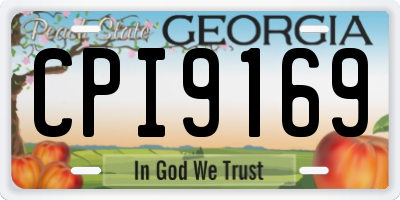 GA license plate CPI9169