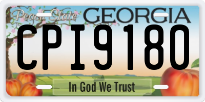 GA license plate CPI9180