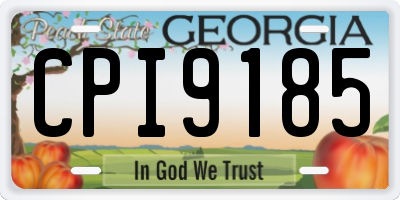 GA license plate CPI9185