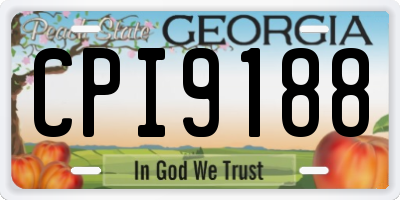 GA license plate CPI9188