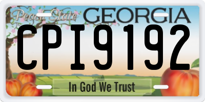 GA license plate CPI9192