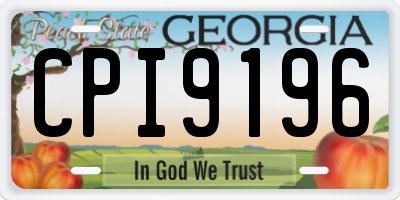 GA license plate CPI9196