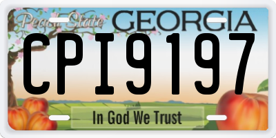 GA license plate CPI9197