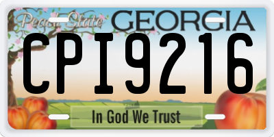 GA license plate CPI9216
