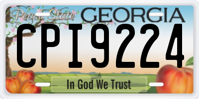 GA license plate CPI9224