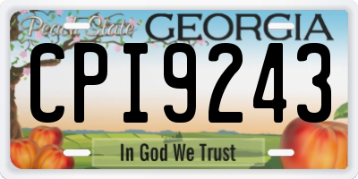 GA license plate CPI9243